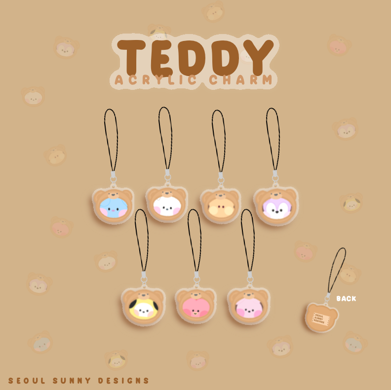 Teddy Mini Acrylic Charms