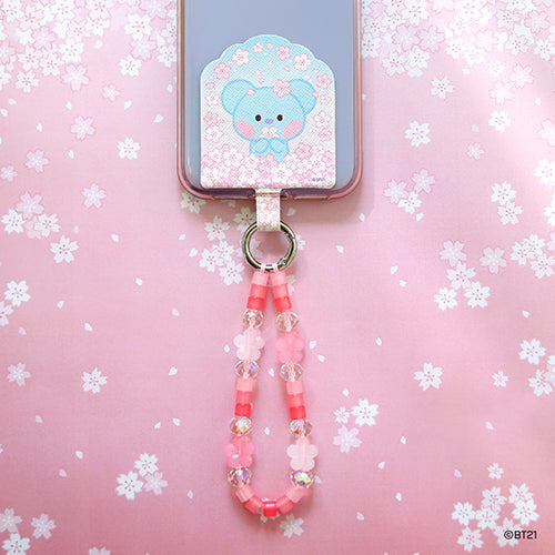 BT21 Cherry Blossom Phone Tag Holder