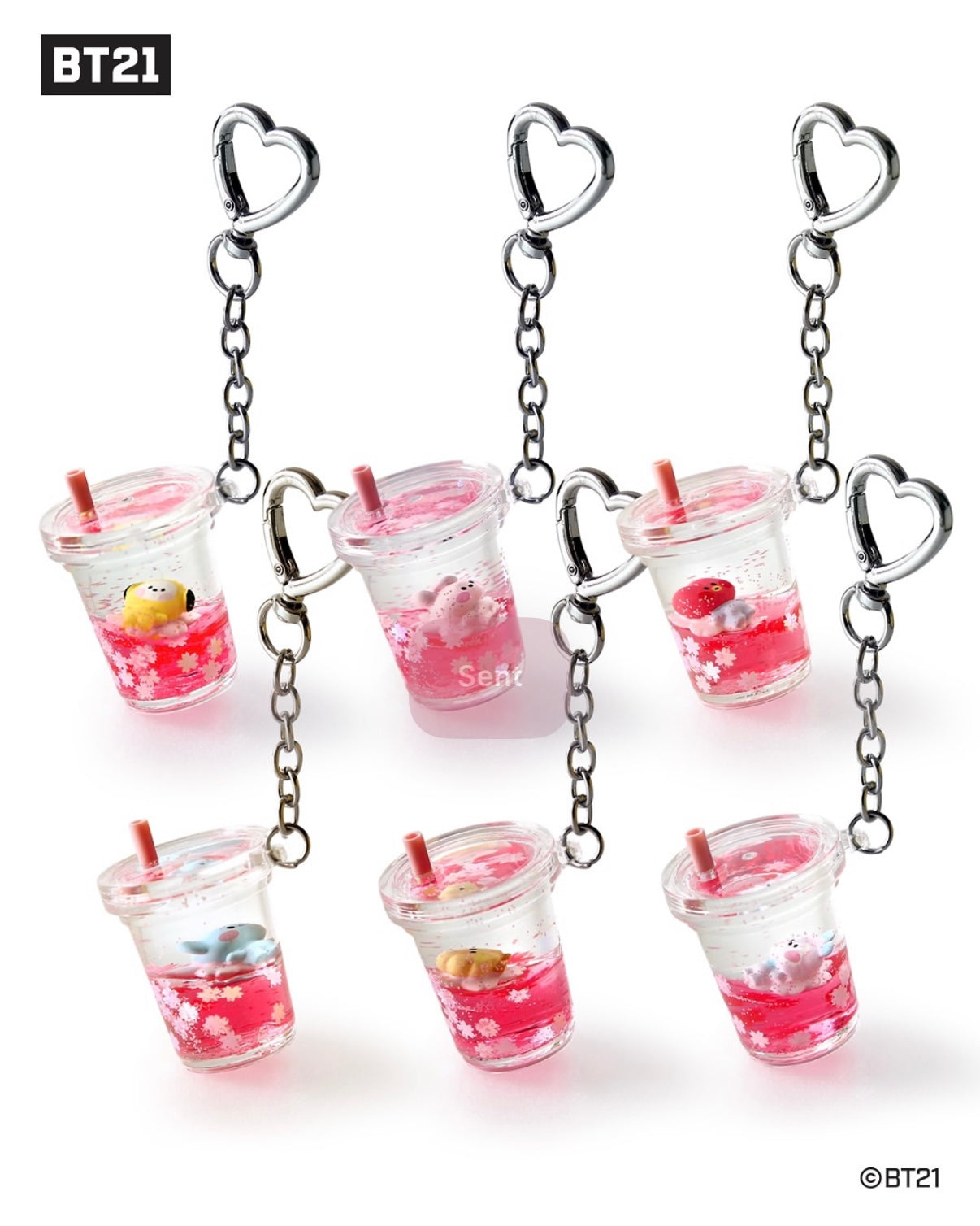BT21 Cherry Blossom Water Keyring