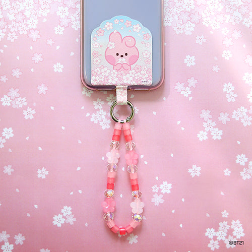 BT21 Cherry Blossom Phone Tag Holder