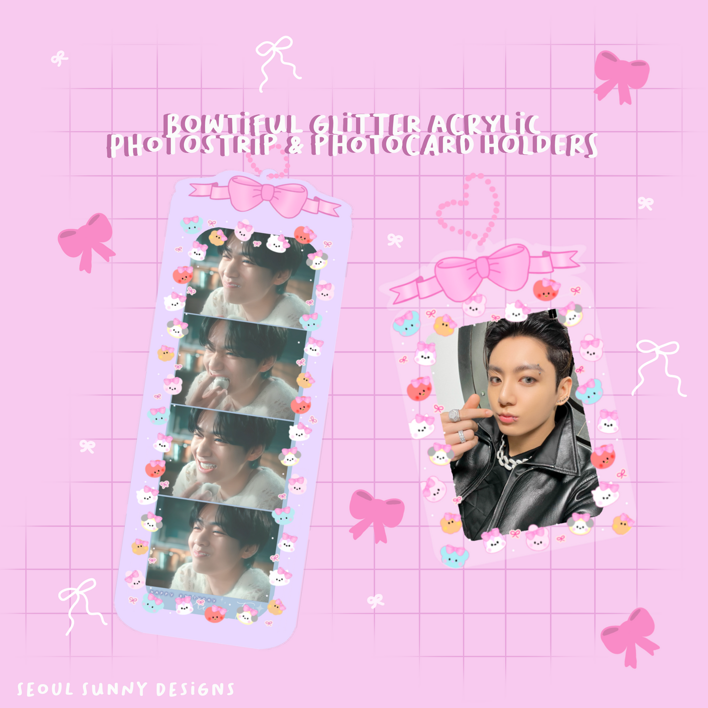Bowtiful Glitter Acrylic Photostrip & Photocard Holder