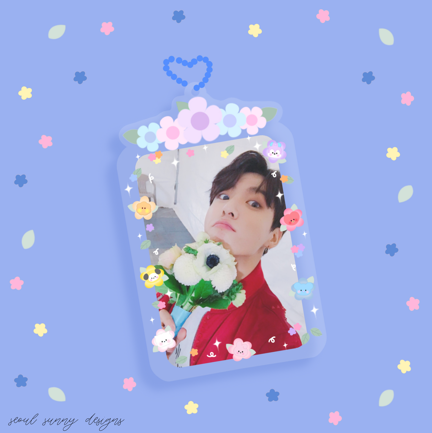 Flowers Glitter Acrylic Photocard Holder