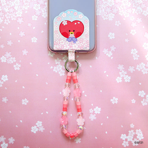BT21 Cherry Blossom Phone Tag Holder