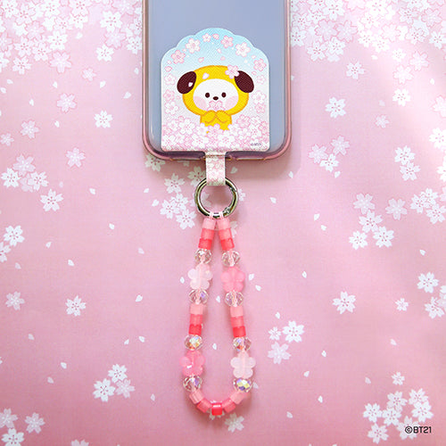 BT21 Cherry Blossom Phone Tag Holder