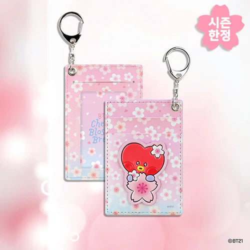 BT21 Leather Patch Cherry Blossom Card Holder