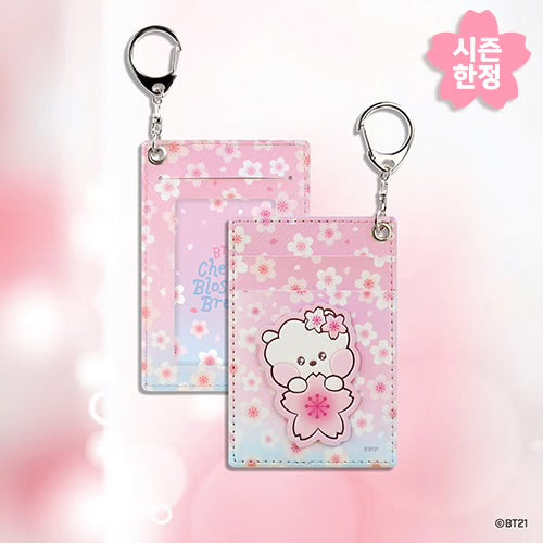 BT21 Leather Patch Cherry Blossom Card Holder