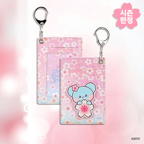 BT21 Leather Patch Cherry Blossom Card Holder