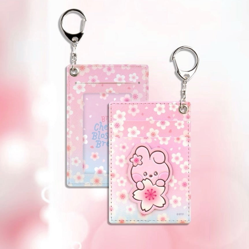 BT21 Leather Patch Cherry Blossom Card Holder