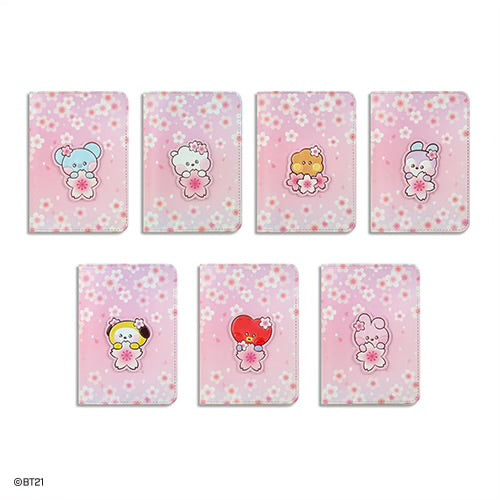 BT21 Leather Patch Cherry Blossom S Passport Cover