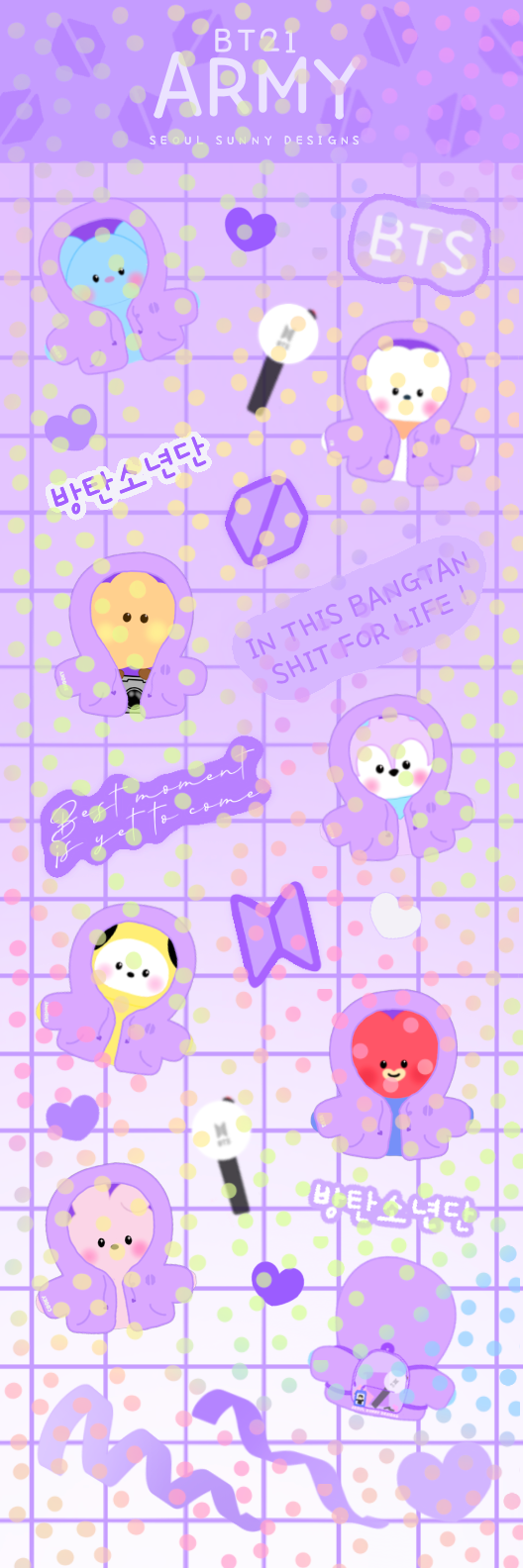 Seoul Sunny Designs BT21 Holographic Stickers