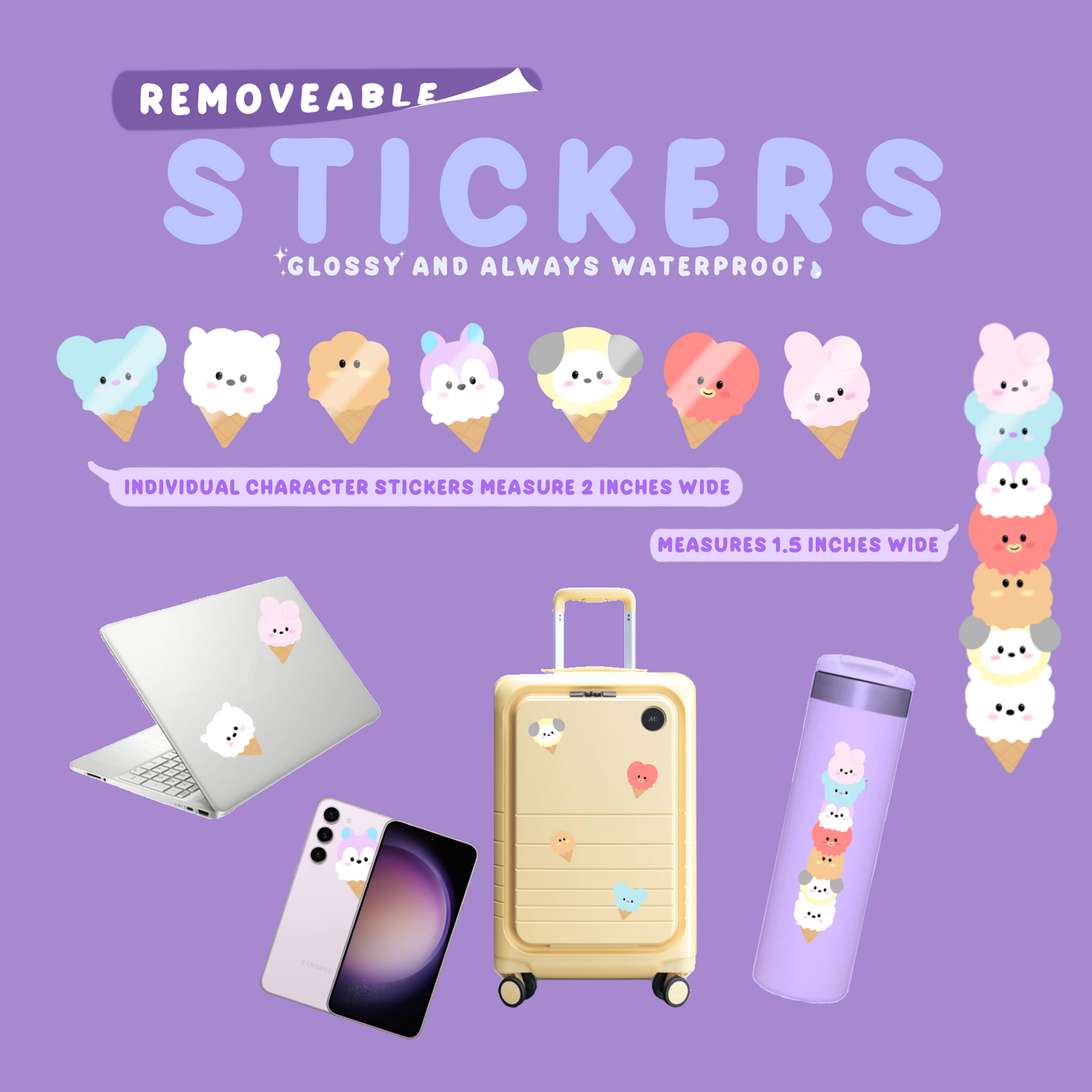 Ice Cream Removable Stickers