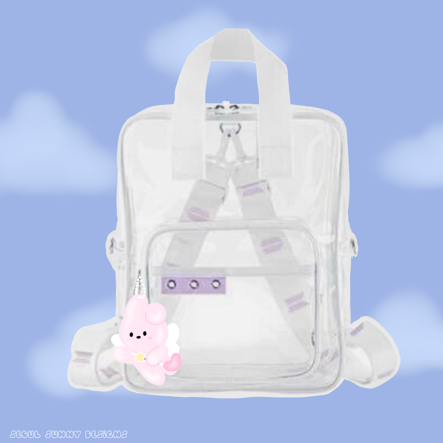 Angel Baby Large Glitter Acrylic Bag Charm / Keychain