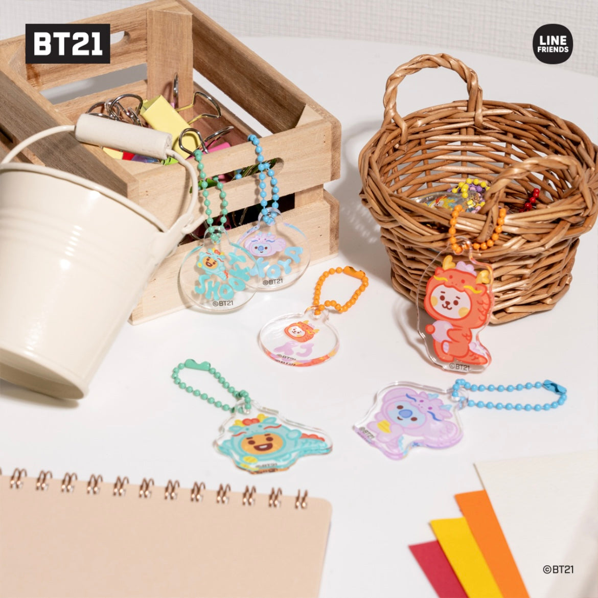 BT21 Baby Dragon Acrylic Keyring Set