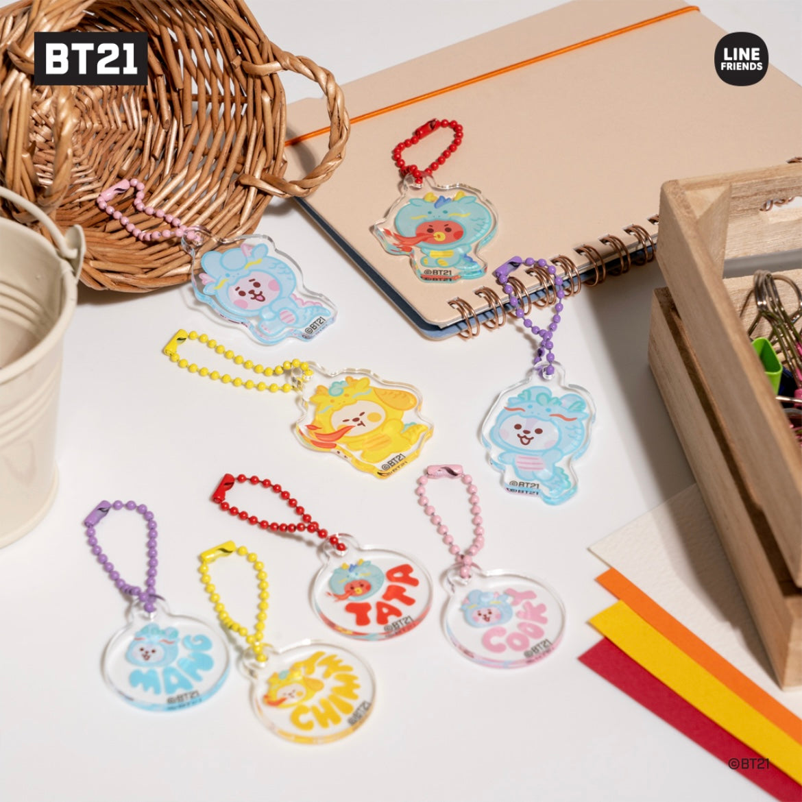 BT21 Baby Dragon Acrylic Keyring Set