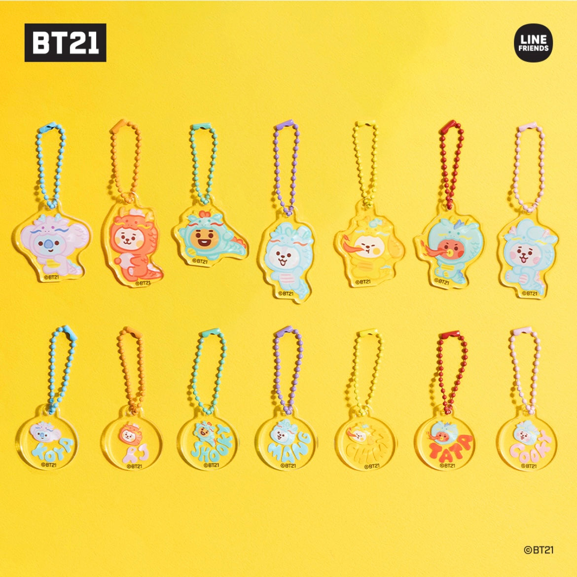 BT21 Baby Dragon Acrylic Keyring Set