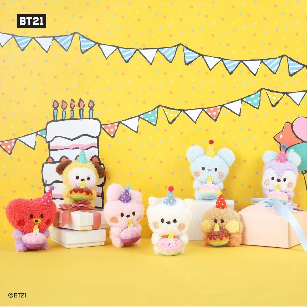 BT21 Happy Time Plush Keyring