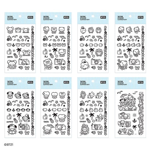 BT21 Summer Sky Tattoo Stickers