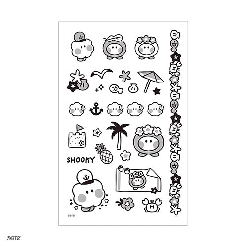 BT21 Summer Sky Tattoo Stickers