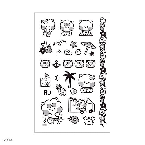 BT21 Summer Sky Tattoo Stickers