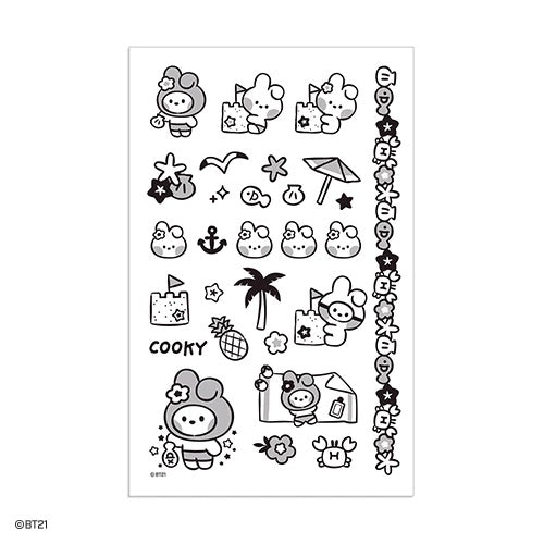 BT21 Summer Sky Tattoo Stickers