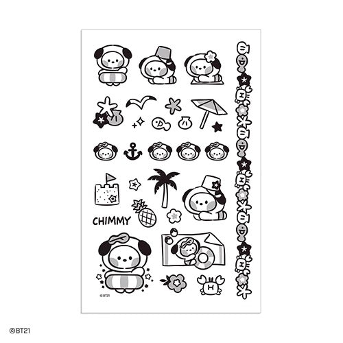 BT21 Summer Sky Tattoo Stickers