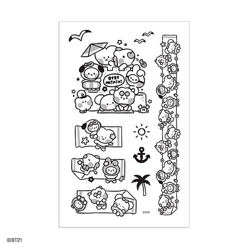 BT21 Summer Sky Tattoo Stickers