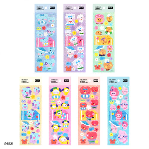 BT21 Summer Sky Hologram Holographic Stickers