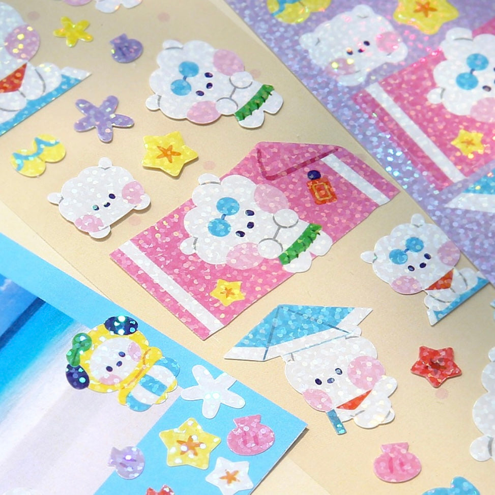 BT21 Summer Sky Hologram Holographic Stickers