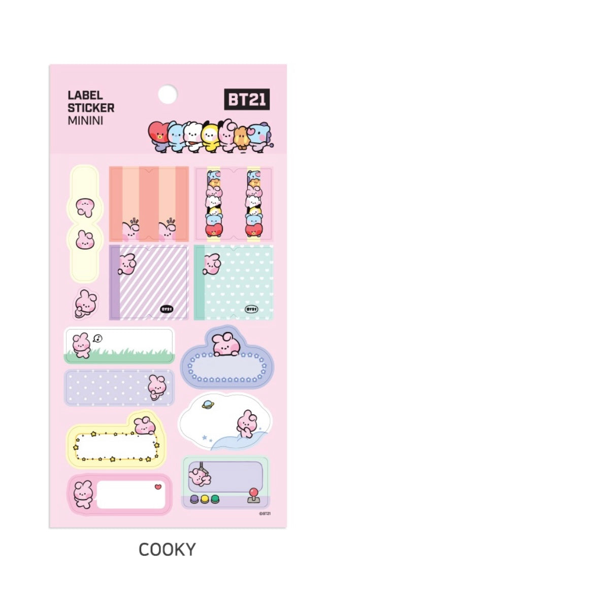 BT21 Minini Label Tab Stickers 3 sheets/pk
