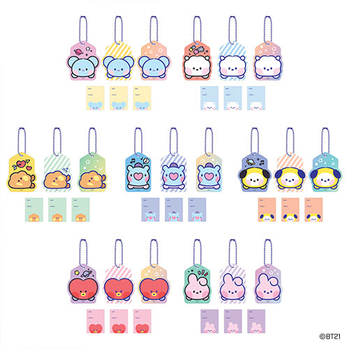 BT21 Minini Name Tag with Keyring Set