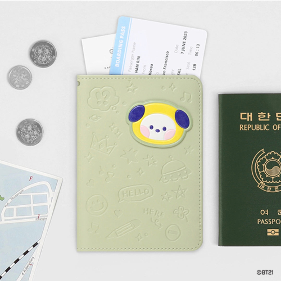 BT21 Minini Leather Patch Passport Cover