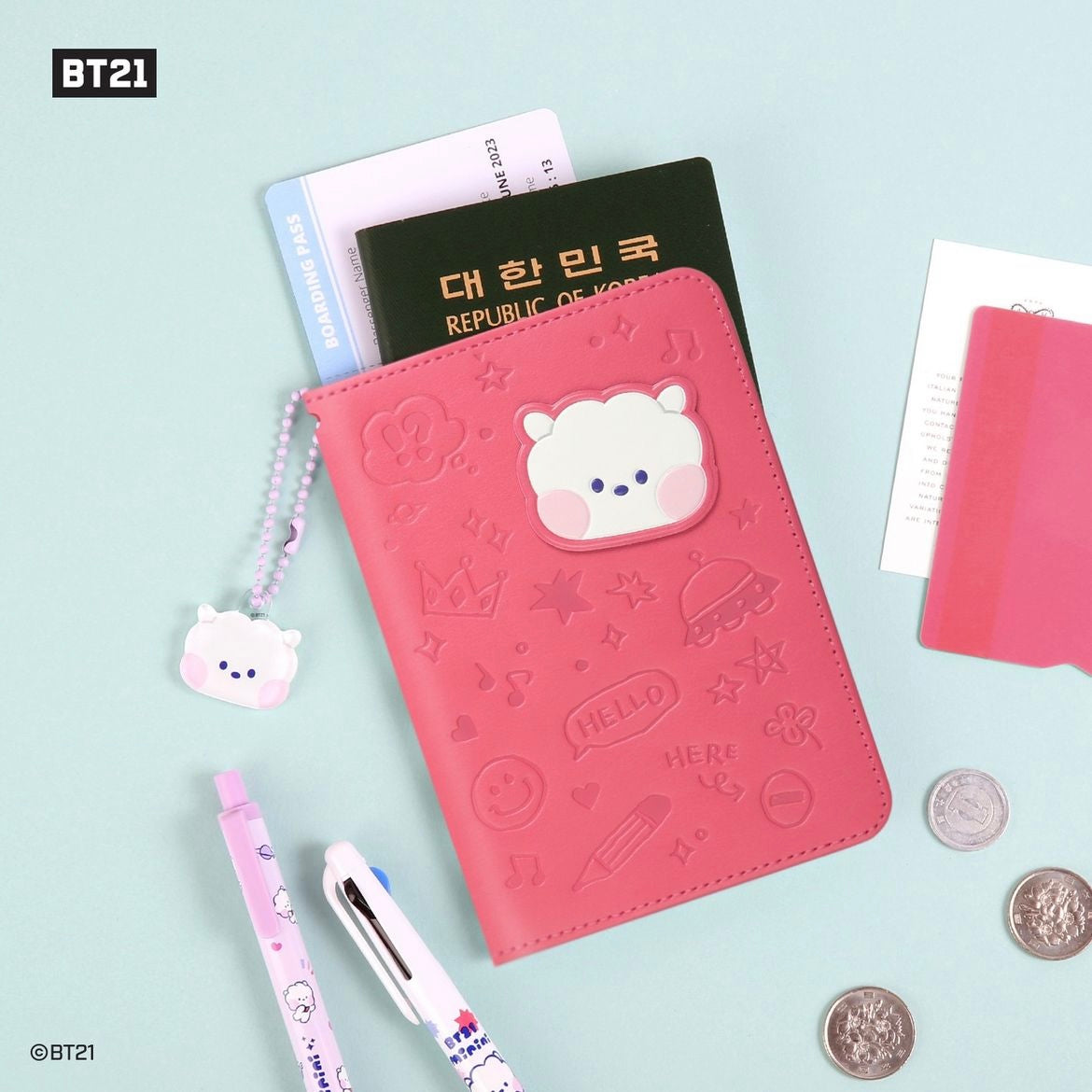 BT21 Minini Leather Patch Passport Cover