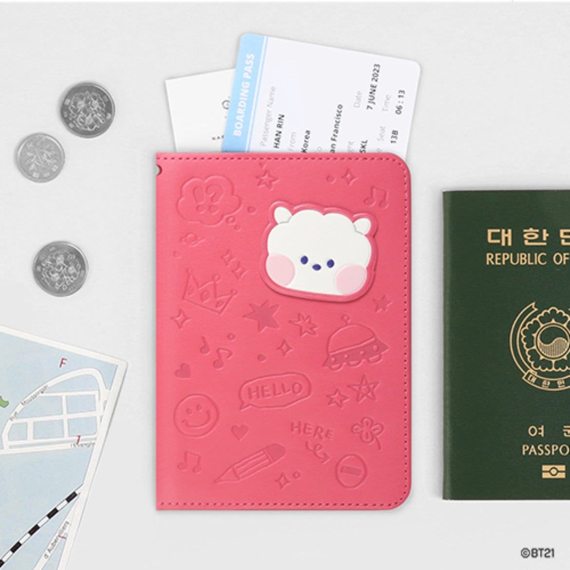 BT21 Minini Leather Patch Passport Cover
