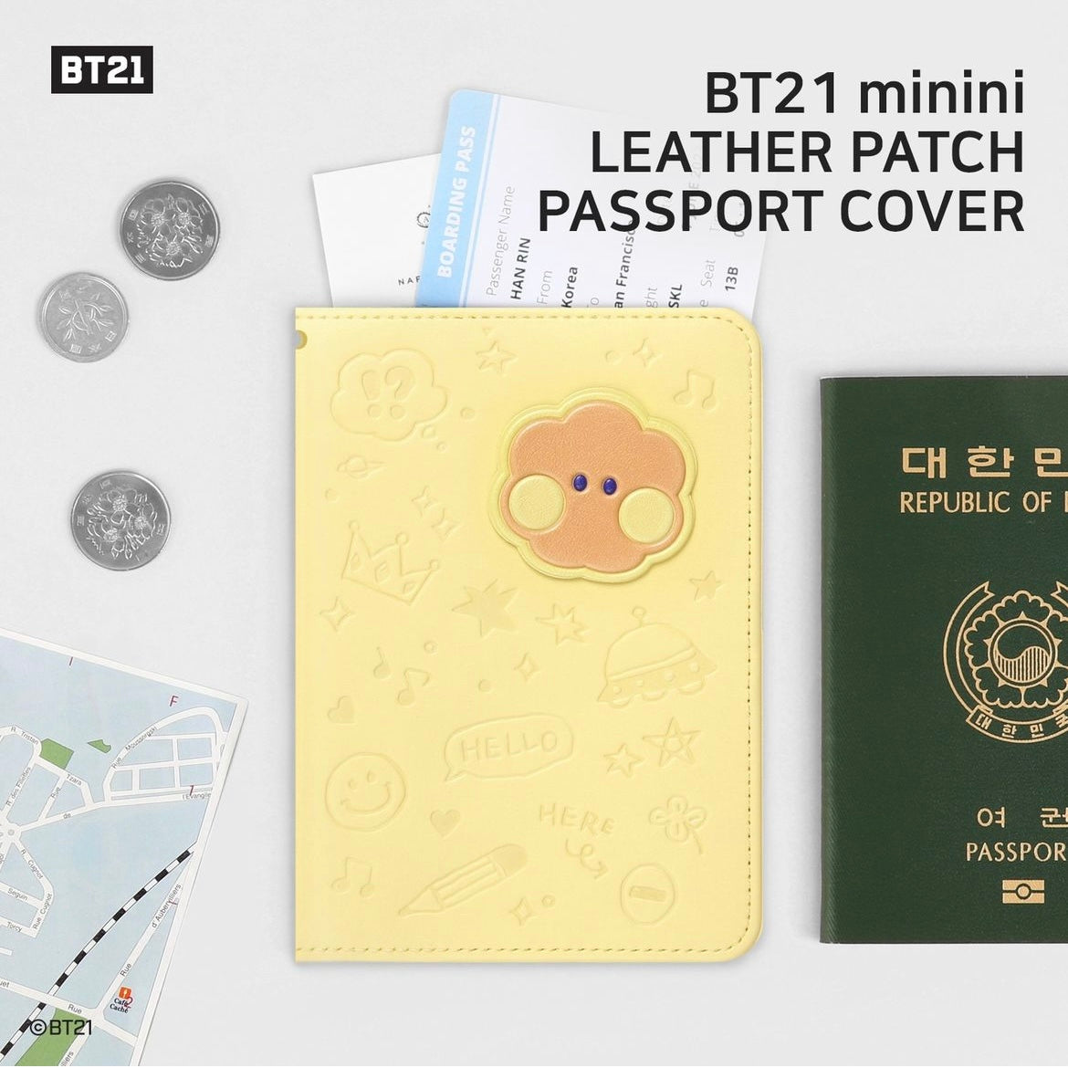BT21 Minini Leather Patch Passport Cover