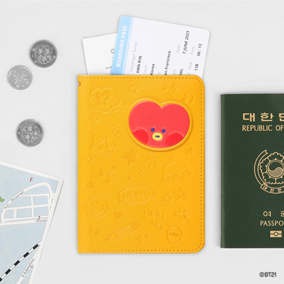 BT21 Minini Leather Patch Passport Cover