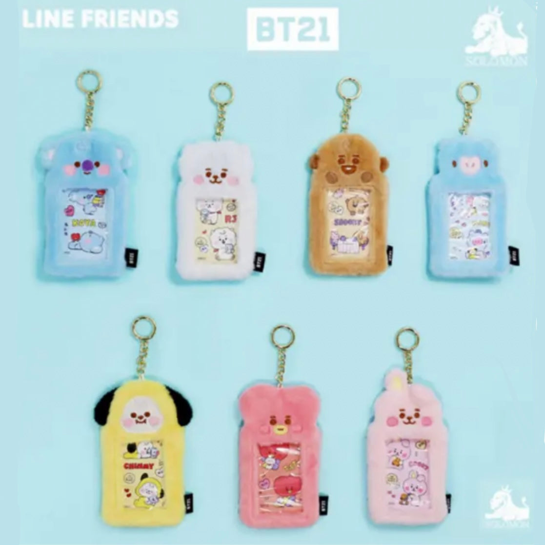 BT21 Furry Photocard Holder with keyring