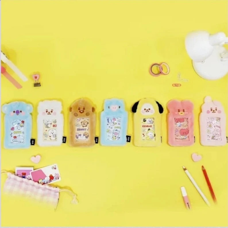 BT21 Furry Photocard Holder with keyring