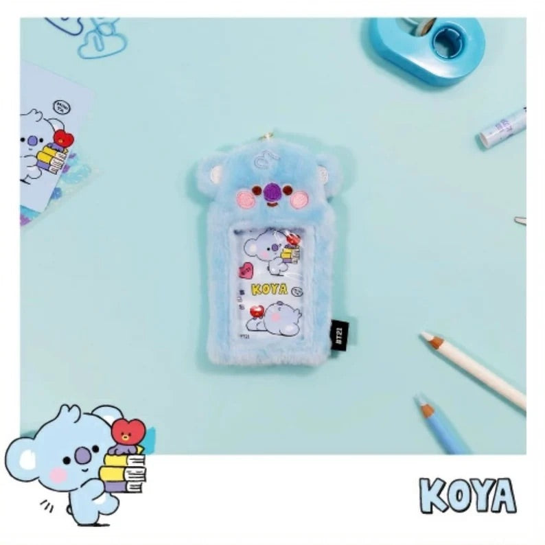 BT21 Furry Photocard Holder with keyring