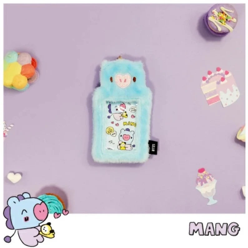 BT21 Furry Photocard Holder with keyring