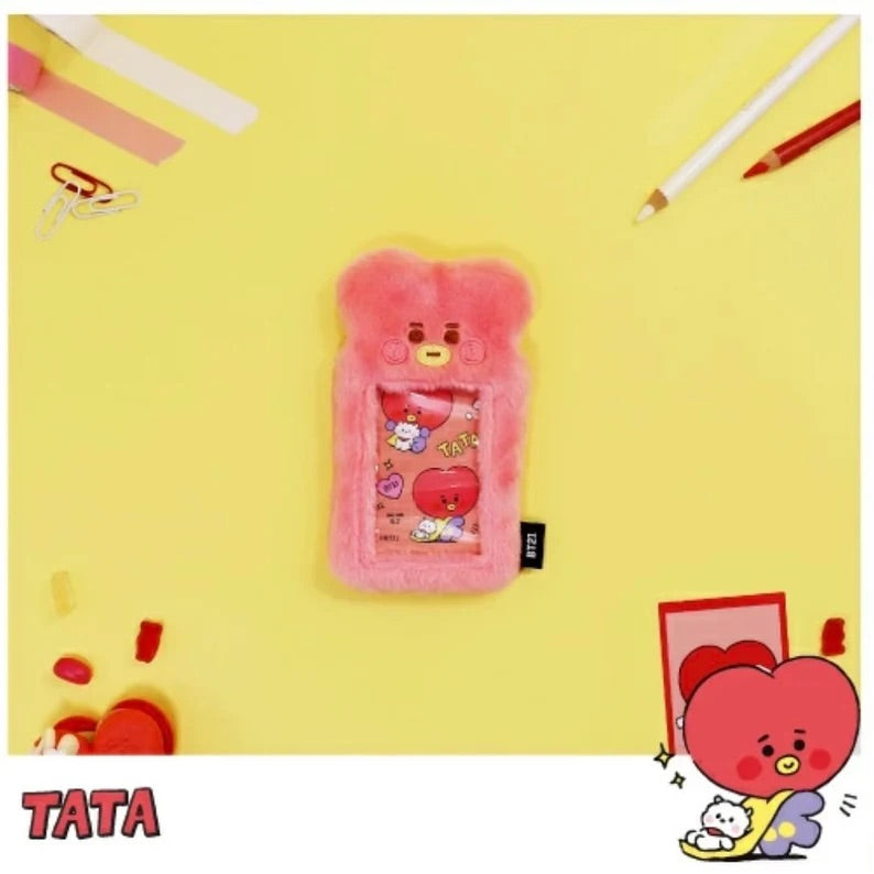 BT21 Furry Photocard Holder with keyring