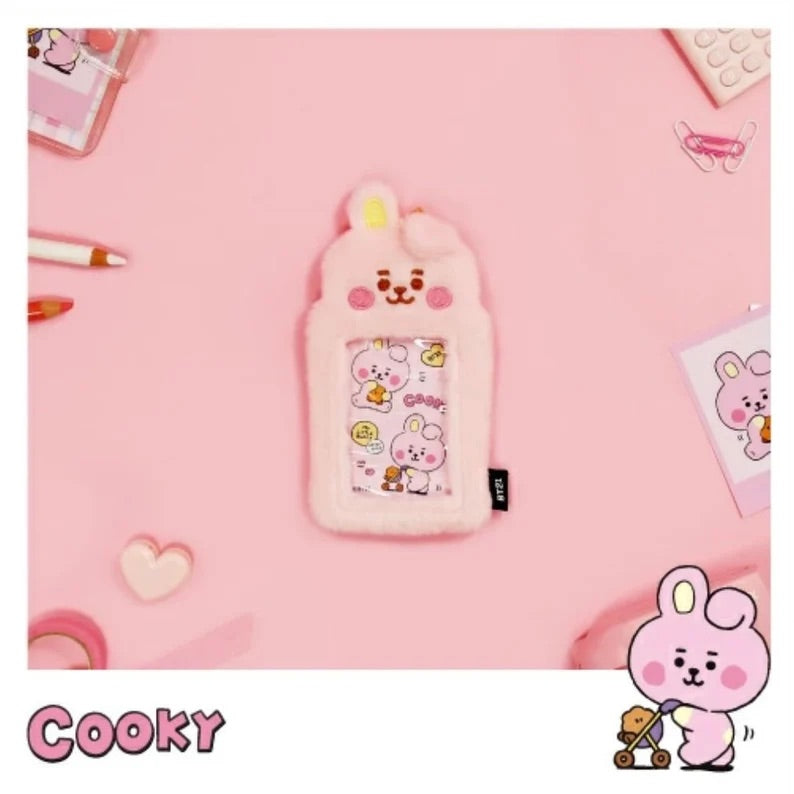 BT21 Furry Photocard Holder with keyring