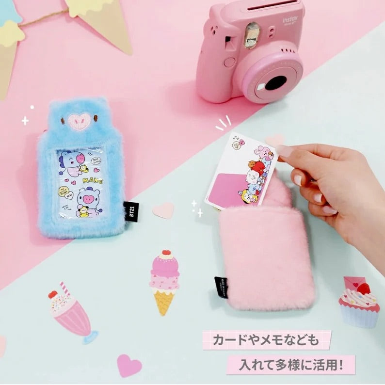 BT21 Furry Photocard Holder with keyring