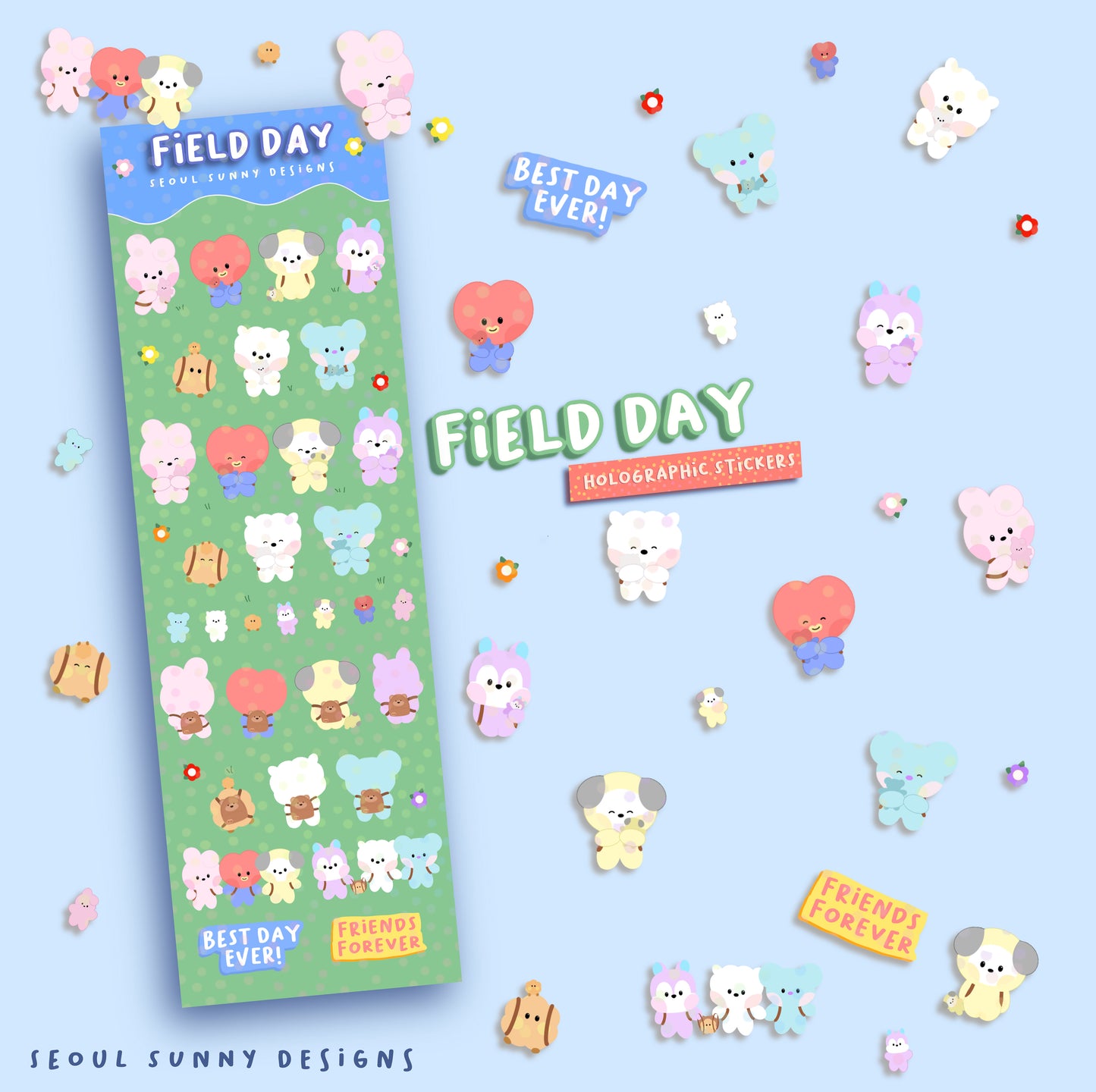 Field Day Holographic Sheet Stickers