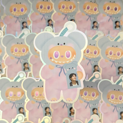 Big into energy Luck labubu x BT21 Holographic Sticker