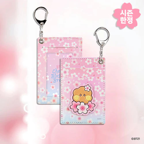 BT21 Leather Patch Cherry Blossom Card Holder