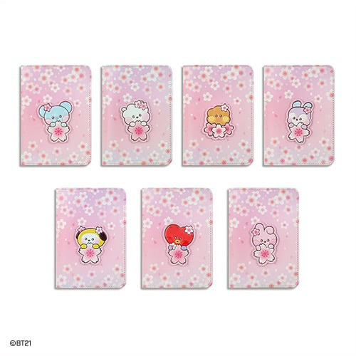 BT21 Leather Patch Cherry Blossom S Passport Cover