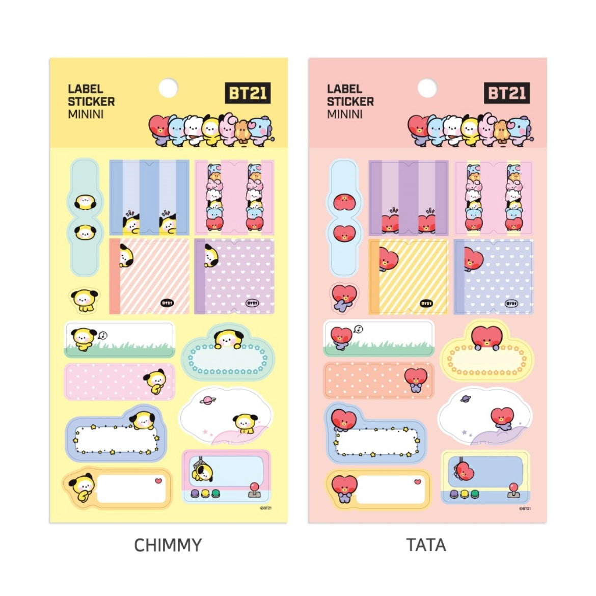 BT21 minini Clear Sticker Sheet Tata