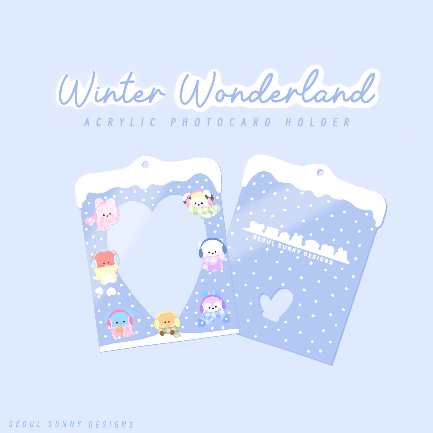 Seoul Sunny Designs BT21 Winter Wonderland Acrylic Photocard Holder