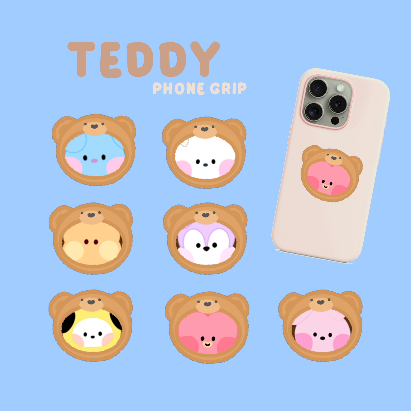 Teddy phone grip
