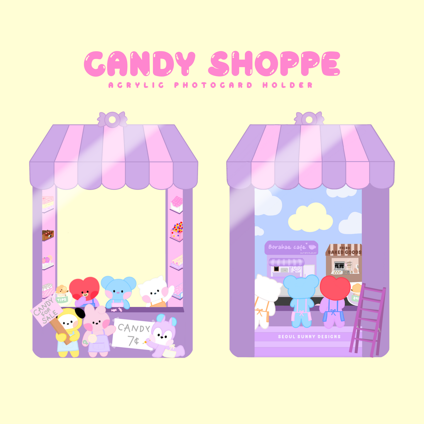 Seoul Sunny Designs BT21 Candy Shoppe Acrylic Photocard Holder